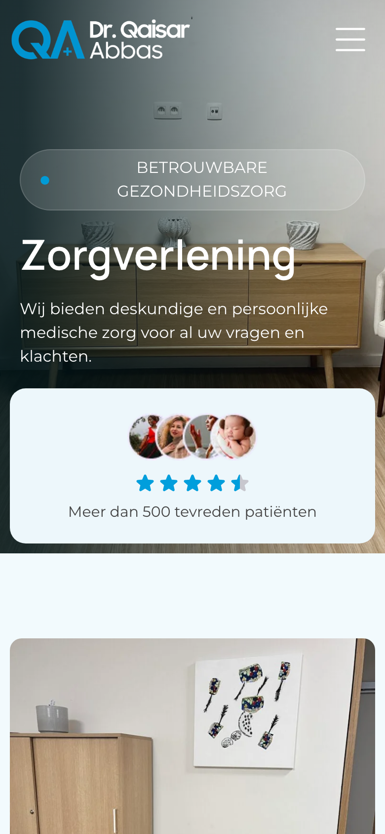 Care page on a phone