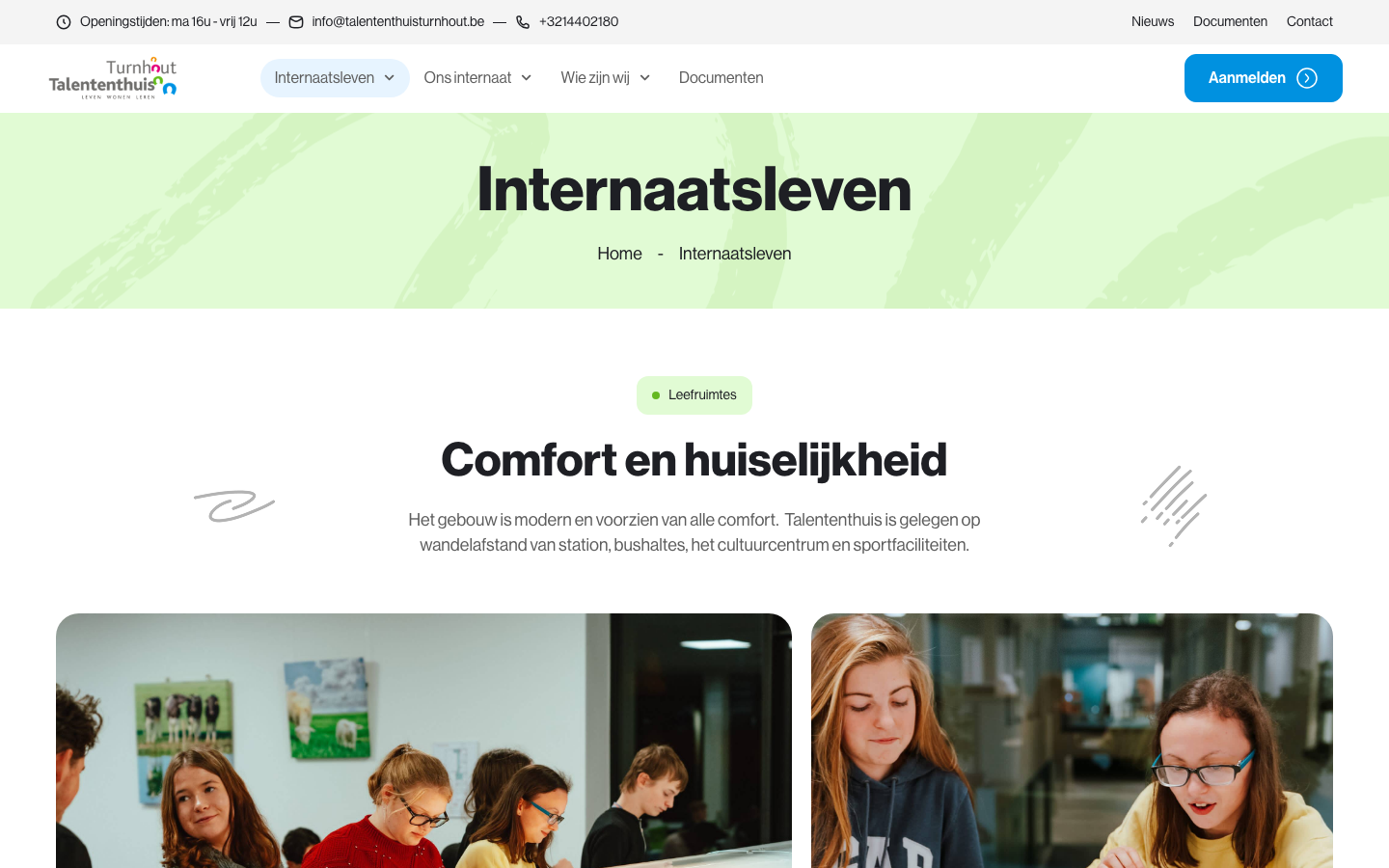 Boarding life page: comfort and homeliness