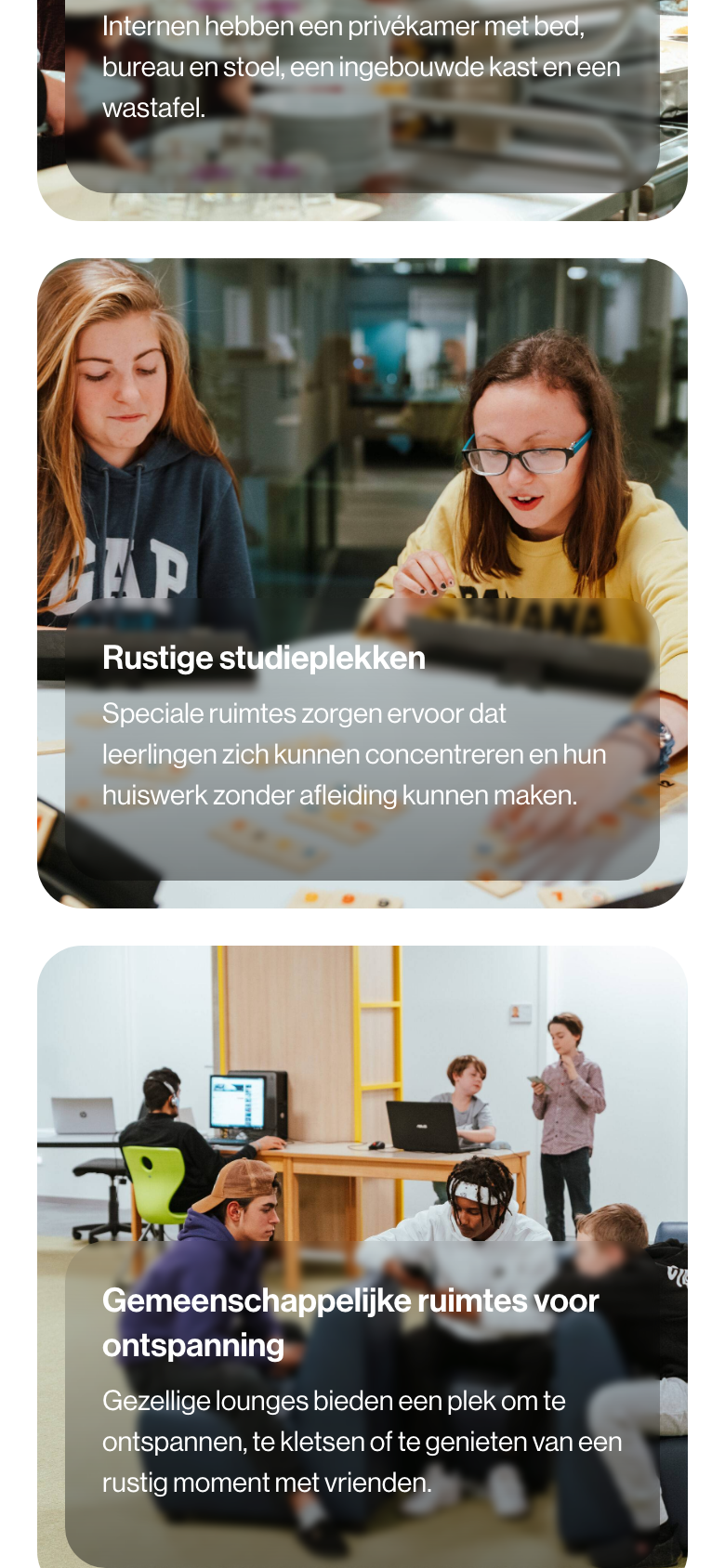 Study spots and lounges on a phone