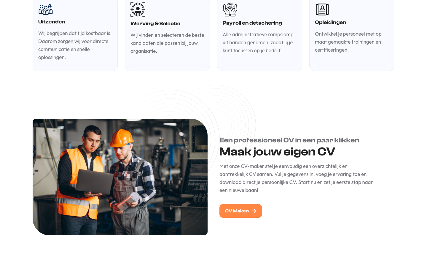 Uitblinkerz employer services and the CV maker section