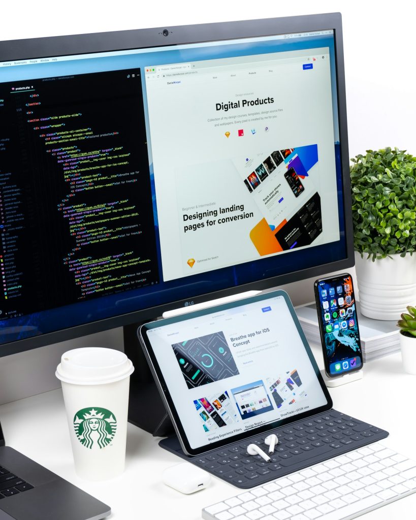 Web design at Webler: a landing page design on a monitor